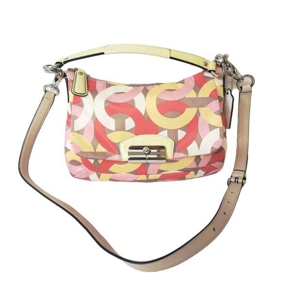 Coach Handbags - Coach Kristin Op Art Multicolor Satin Leather Shoulder Crossbody Bag